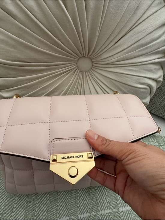 Michael Kors Blush Quilted Shoulder Bag with Gold Hardware main image 3
